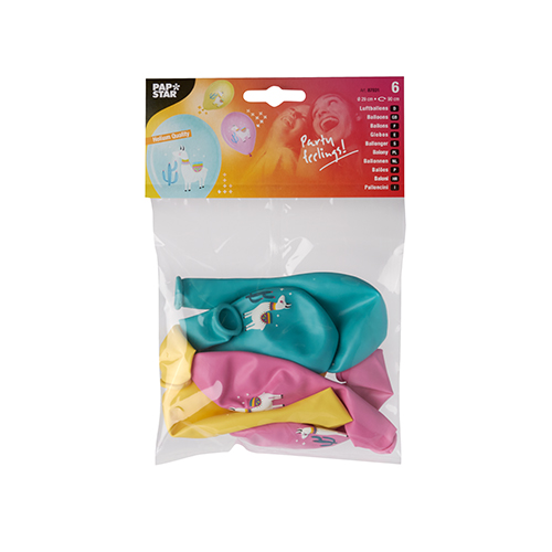 6 Luftballons Ø 29 cm farbig sortiert "Lama" 20160 Luftballons Ø 29 cm farbig sortiert "Lama"