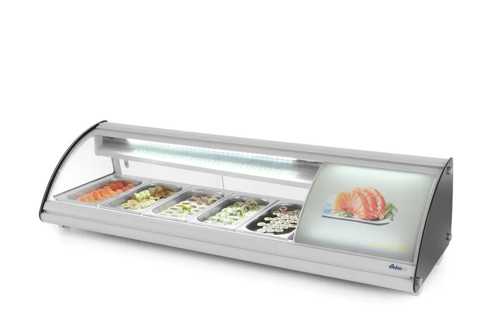Sushi-Vitrine 5x GN 1/3, Arktic, 230V/160W, 1307x445x(H)327mm