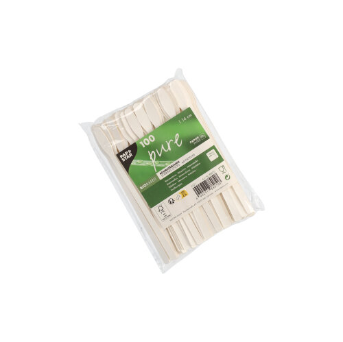 100 Rührstäbchen, Papier "pure" 14 cm weiss
