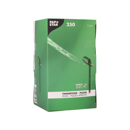 250 Fingerfood - Picker 6 cm schwarz "Knoten" 144000 Fingerfood - Picker 6 cm schwarz "Knoten"