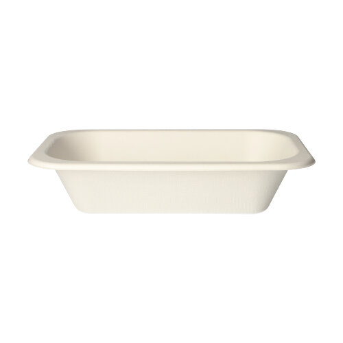 8000 Siegelschalen, Zuckerrohr 950 ml 5,6 cm x 15 cm x 24 cm weiss