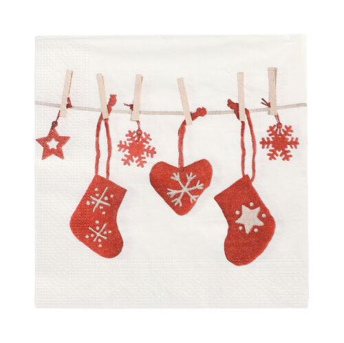 20 Servietten, 3-lagig 1/4-Falz 33 cm x 33 cm "Chaussettes" 21600 Servietten, 3-lagig 1/4-Falz 33 cm x 33 cm "Chaussettes"
