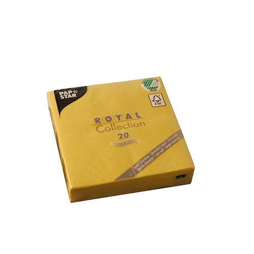 29400 Servietten "ROYAL Collection" 1/4-Falz 25 cm x 25 cm gelb