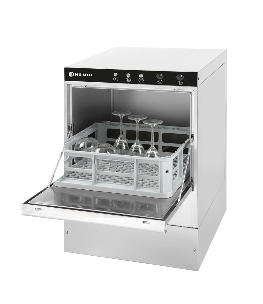 Geschirrspüler 40x40 - elektromechanische Steuerung, HENDI, mit Laugenpumpe, 230V/2800W, 472x566x(H)705mm