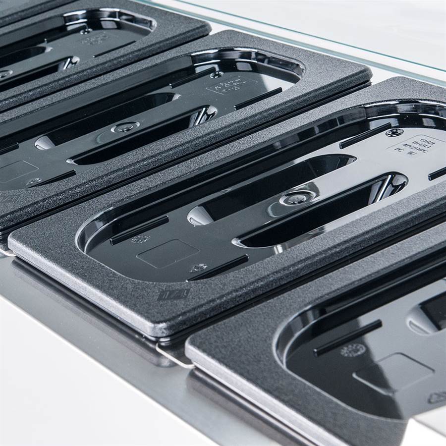 Starline Pizzakühlaufsatz mit Glasabdeckung, 5x GN1/4 Starline Pizzakühlaufsatz mit Glasabdeckung, 5x GN1/4