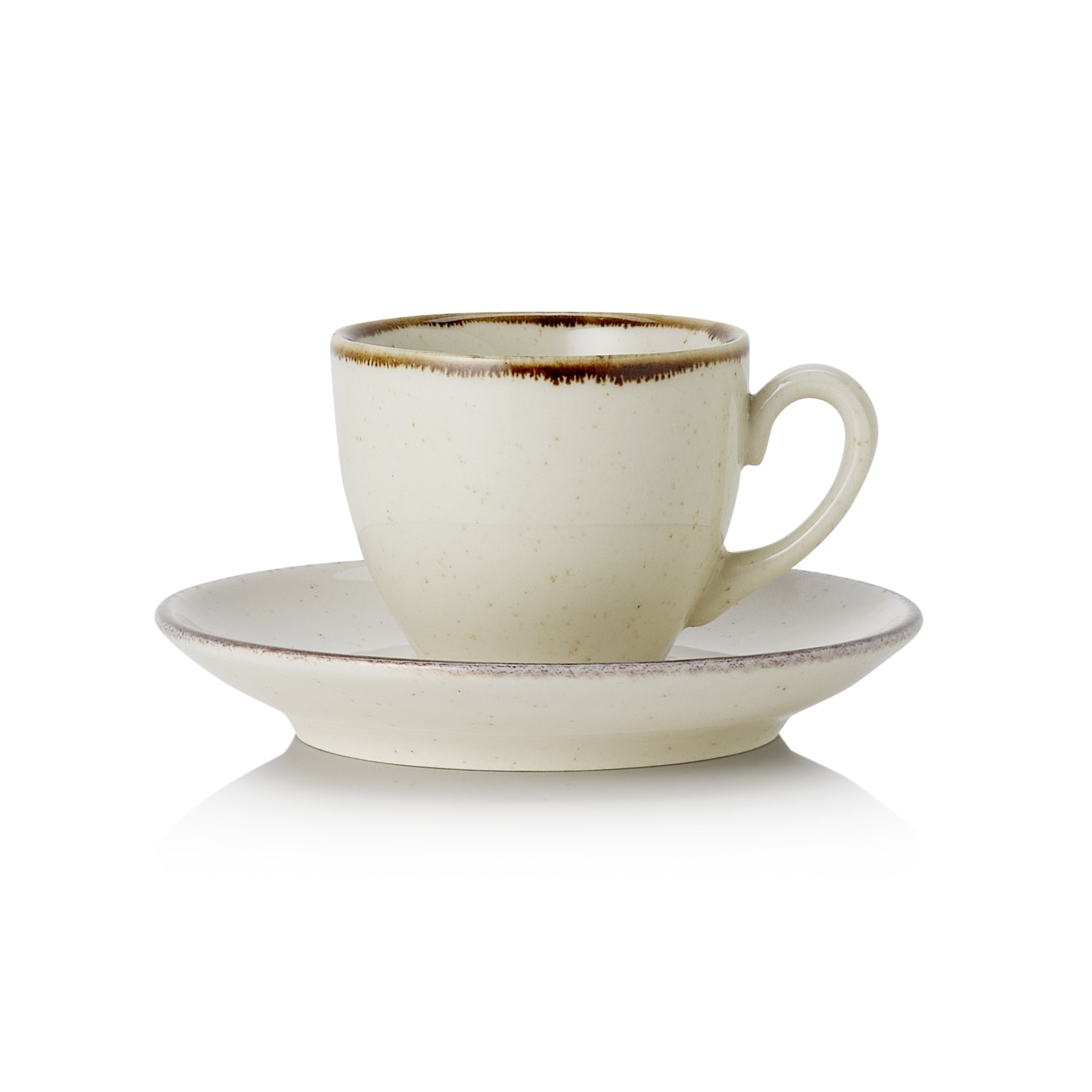Espresso- und Untertasse 0,1 L, 6 Stk., (H) 7,5 cm