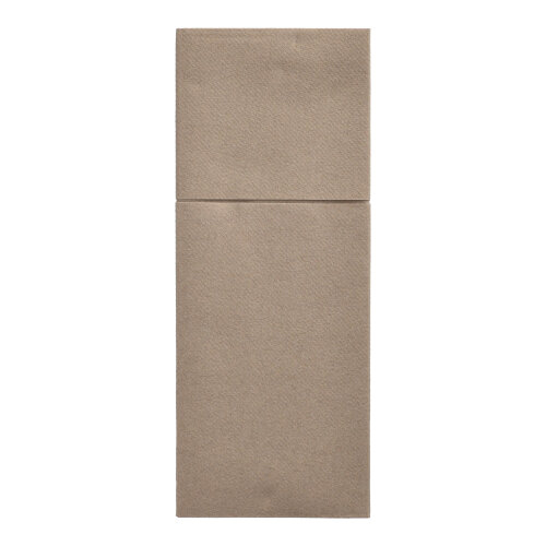 9600 Bestecktaschen, Airlaid 40 cm x 48 cm taupe "Premium" mit Besteckfalz
