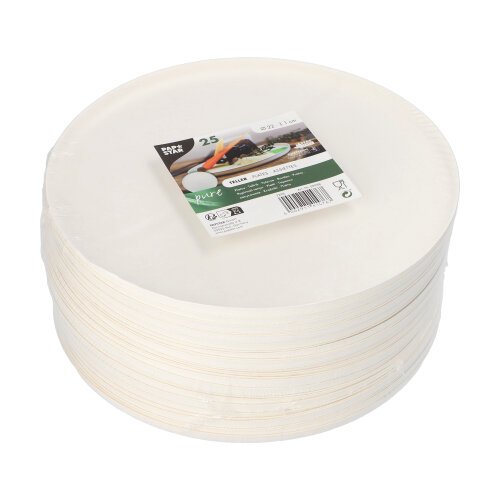 3000 Teller Zuckerrohr "pure" rund Ø 22 cm · 1 cm weiss "Cella"