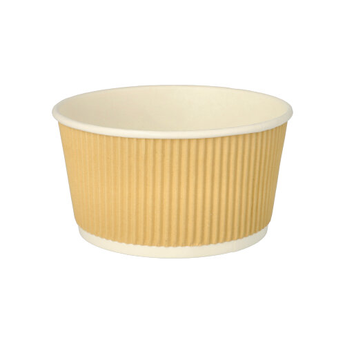 2500 Suppenbecher, Pappe rund 720 ml Ø 13,5 cm · 7,3 cm braun/weiss Ripple Wall