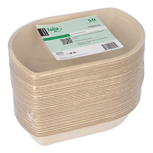 50 Snacktrays Zuckerrohr 3,6 cm x 14,4 cm x 21 cm natur 7200 Snacktrays Zuckerrohr 3,6 cm x 14,4 cm x 21 cm natur