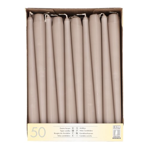 50 Leuchterkerzen Ø 2,2 cm · 25 cm greige 7200 Leuchterkerzen Ø 2,2 cm · 25 cm greige
