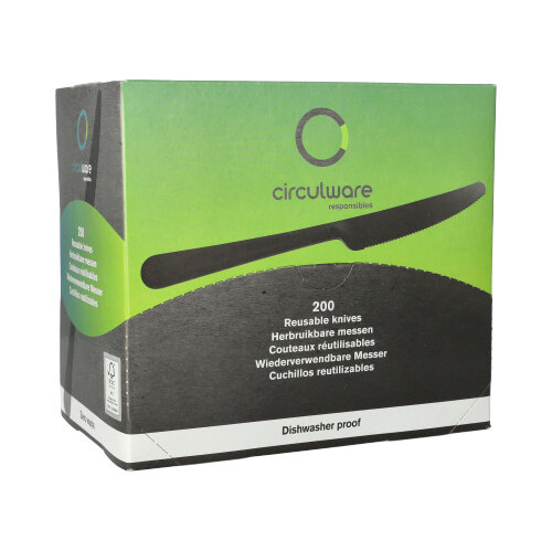 Circulware by Haval Mehrweg-Messer PP-MF 19,7 cm schwarz "Gaia" extra stabil, in Spenderbox Circulware by Haval Mehrweg-Messer PP-MF 19,7 cm schwarz "Gaia" extra stabil, in Spenderbox