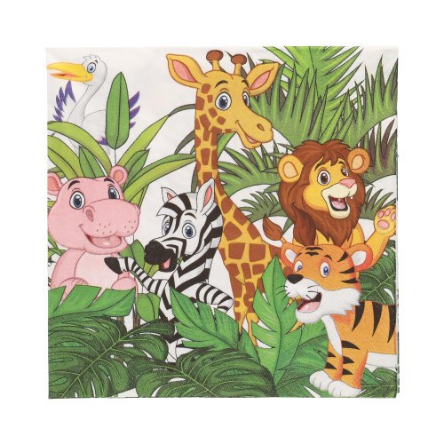 22800 Servietten, 3-lagig 1/4-Falz 33 cm x 33 cm "Jungle"