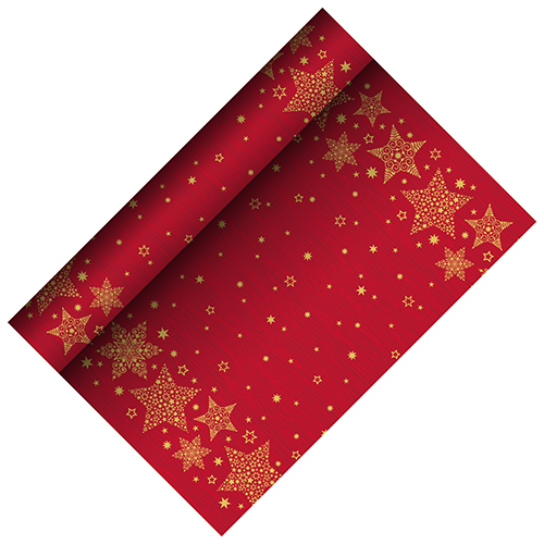 576 Tischläufer, stoffähnlich, Airlaid 3 m x 40 cm rot "Christmas Shine"