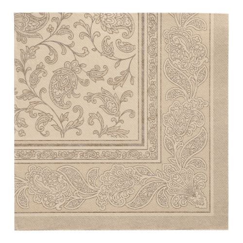 12000 Servietten "ROYAL Collection" 1/4-Falz 40 cm x 40 cm sand "Ornaments"