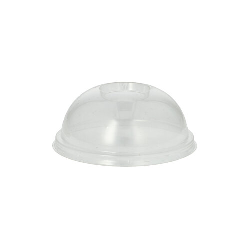 32000 Dom-Deckel, PLA "pure" rund Ø 9,5 cm · 4,5 cm glasklar mit Lochung