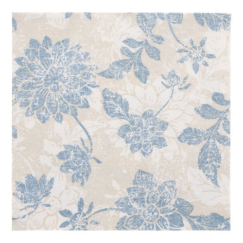 12000 Servietten "ROYAL Collection" 1/4-Falz 40 cm x 40 cm arktikblau "Flowers"