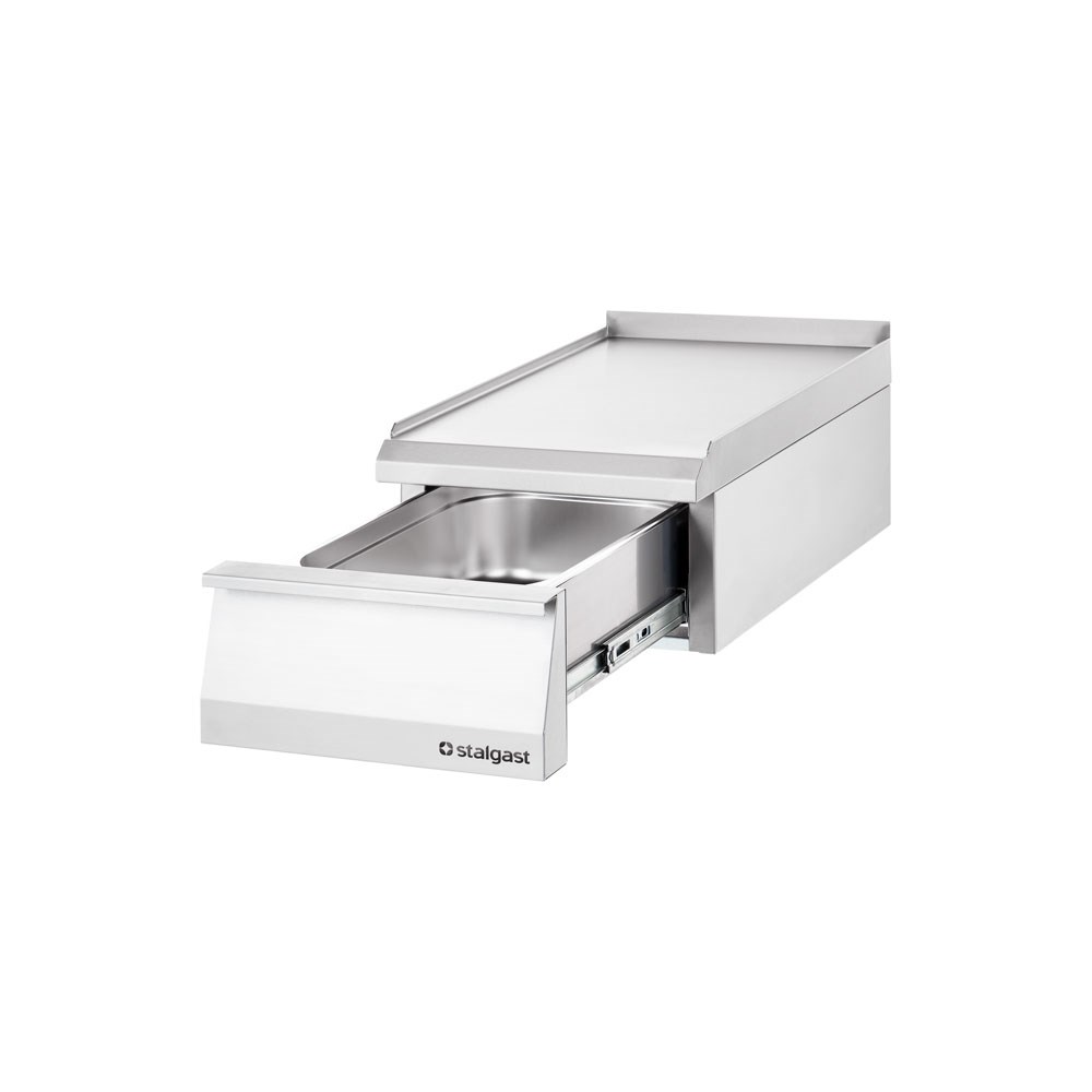 Neutralelement mit Schublade und Arbeitsfläche aus der Serie 700 ND, Breite 400 mm Edelstahl Neutralelement mit Schublade und Arbeitsfläche aus der Serie 700 ND, Breite 400 mm