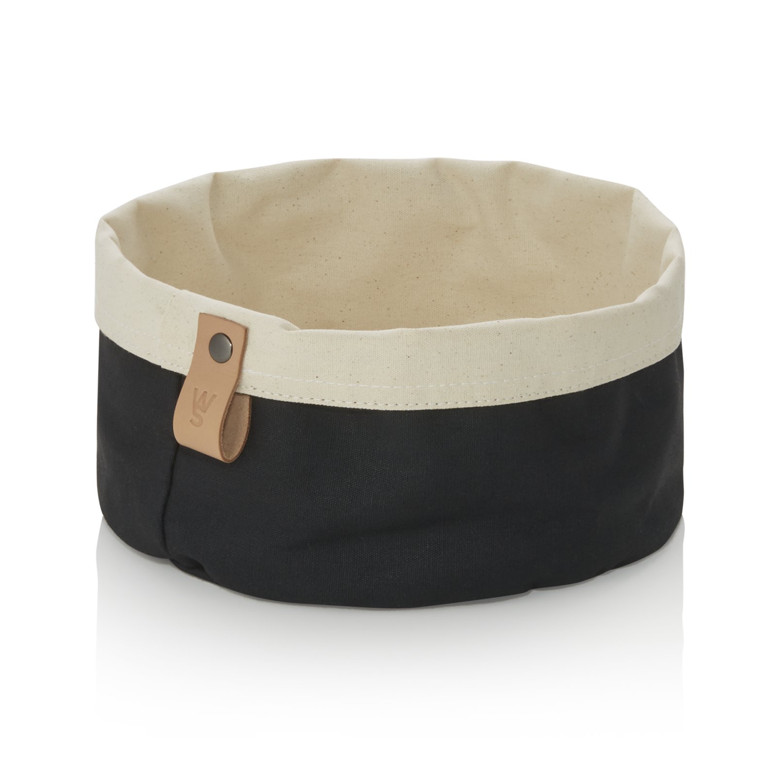 Brottasche FLIP COTTON, Ø 20 cm, Höhe 12 cm, schwarz/cream, Canvas