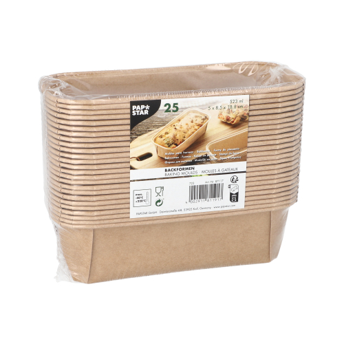 6400 Backformen "pure" eckig 523 ml 5 cm x 8,5 cm x 18,8 cm braun