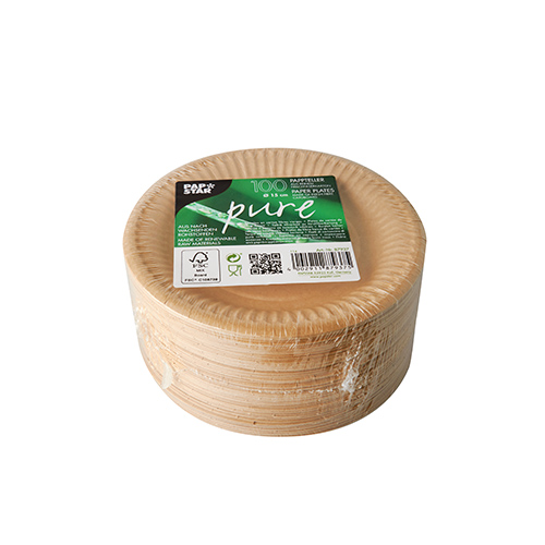 2000 Teller, Pappe "pure" rund Ø 15 cm braun 60000 Teller, Pappe "pure" rund Ø 15 cm braun