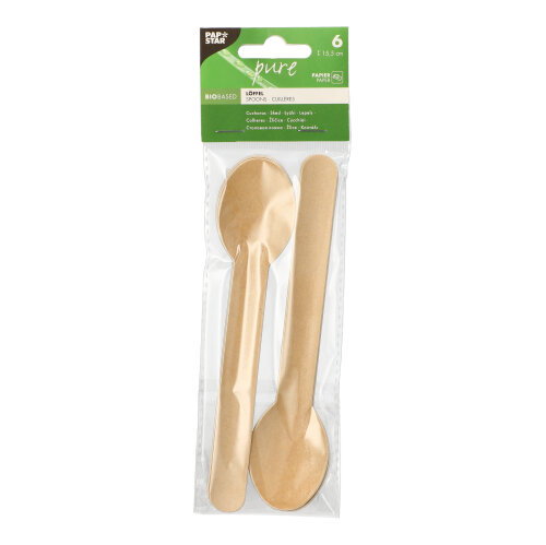 6 Löffel, Papier "pure" 15,5 cm natur 30720 Löffel, Papier "pure" 15,5 cm natur