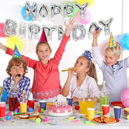2280 Folienluftballon-Set silber "Happy Birthday"