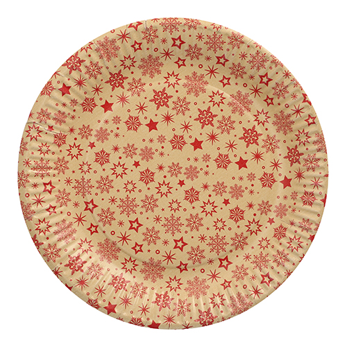 12000 Teller, Pappe rund Ø 23 cm "Snöflinga"
