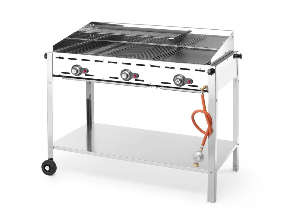 Grillsystem Green Fire 3 Brenner, HENDI, Profi Line, 17,4kW, 1078x612x(H)825mm