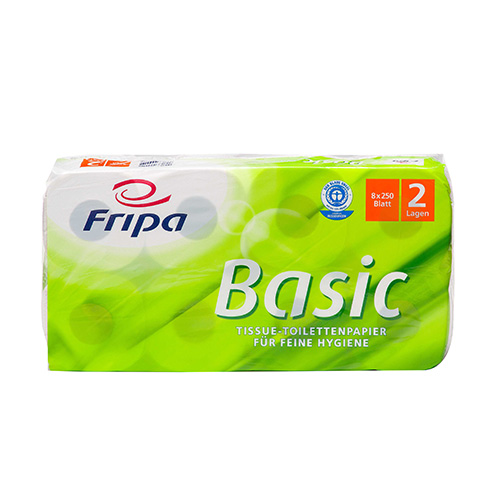 Rollen Toilettenpapier, 2-lagiges Tissue 12 cm x 11,5 cm weiss "Basic" 250 Blatt Rollen Toilettenpapier, 2-lagiges Tissue 12 cm x 11,5 cm weiss "Basic" 250 Blatt