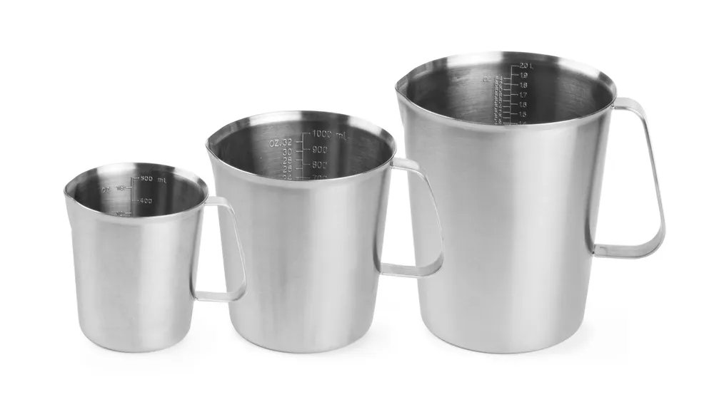 Messbecher, Edelstahl, 0,5L, ⌀90x(H)105mm Messbecher, Edelstahl, 0,5L, ⌀90x(H)105mm