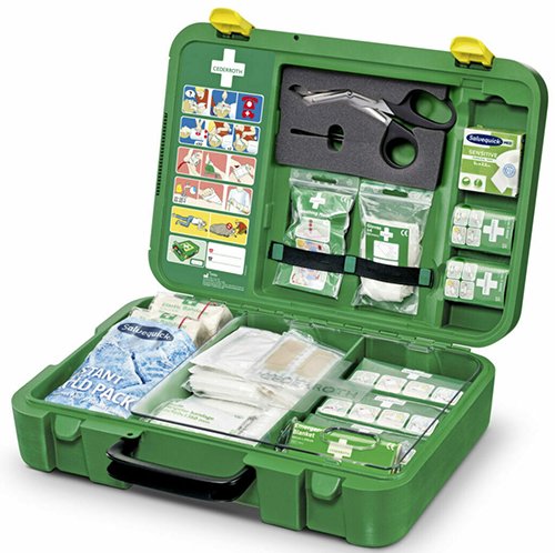 48 "Cederroth" First Aid Kit DIN 13157 30 cm x 42 cm x 18,8 cm grün 2 "Cederroth" First Aid Kit DIN 13157 30 cm x 42 cm x 18,8 cm grün