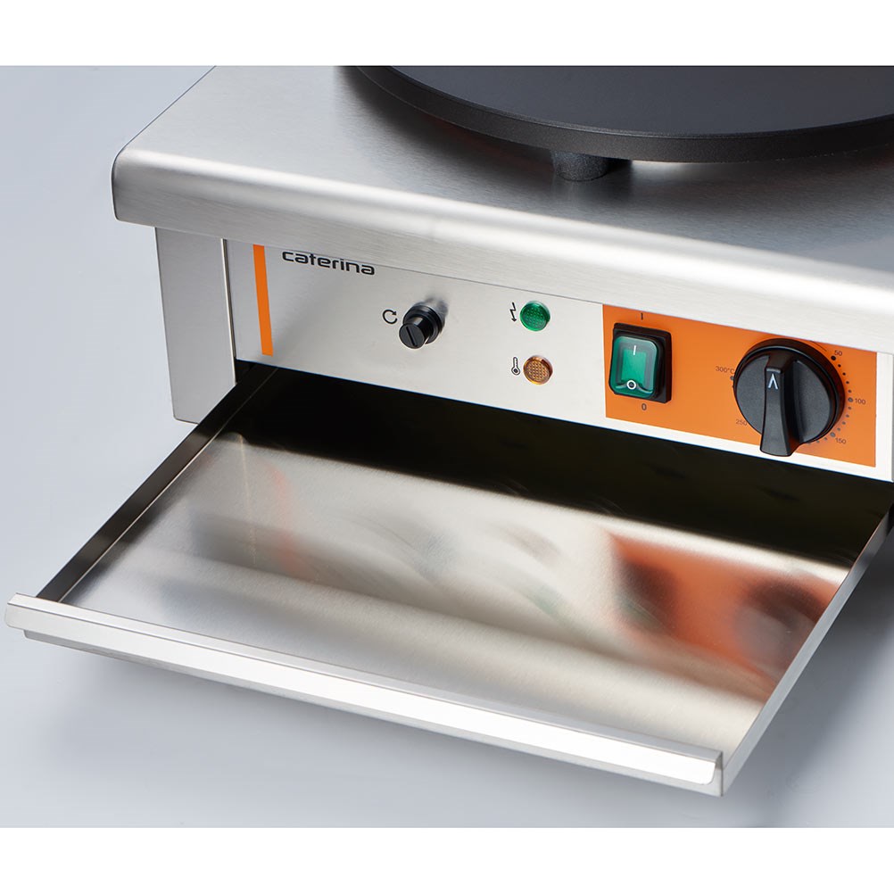 Crêpe-Gerät mit Ø 400 mm Platte, 450x470x220 mm (BxTxH), 3 kW 230 V