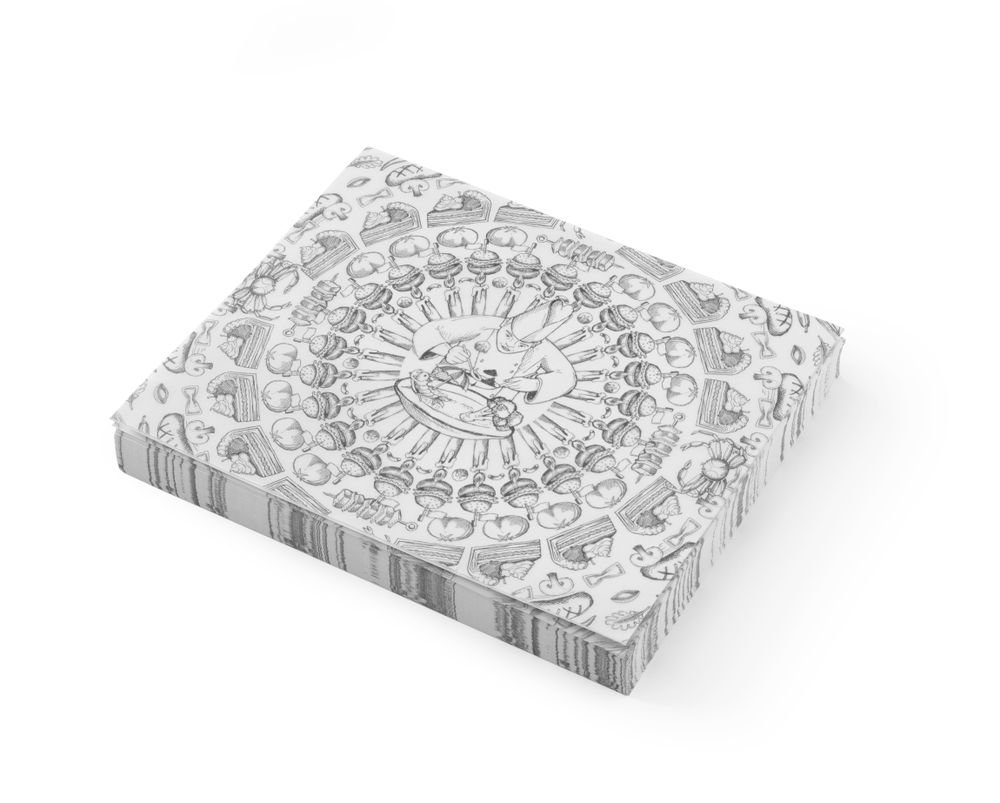 Einschlagpapier, fettdicht - 500 Stk., HENDI, Koch- und Speisen-Aufdruck, 500 Stk., 250x200mm