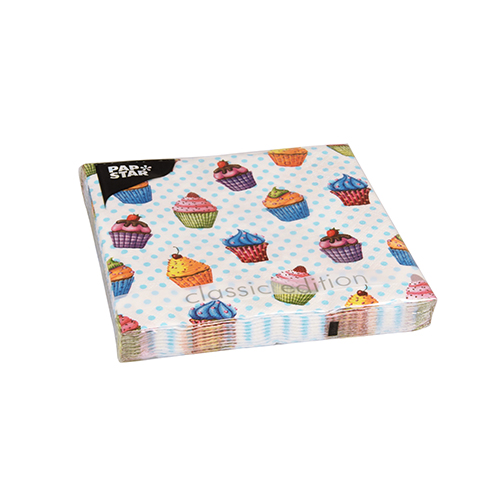 20 Servietten, 3-lagig 1/4-Falz 33 cm x 33 cm "Cupcakes" 22800 Servietten, 3-lagig 1/4-Falz 33 cm x 33 cm "Cupcakes"
