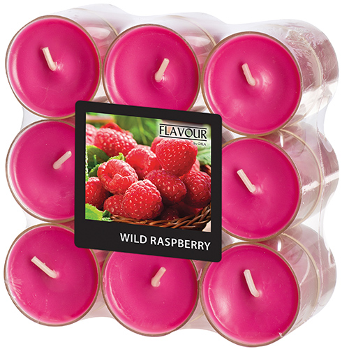 10368 "Flavour by GALA" Duftlichte Ø 38 mm · 24 mm weinrot - Wild Raspberry in Polycarbonathülle
