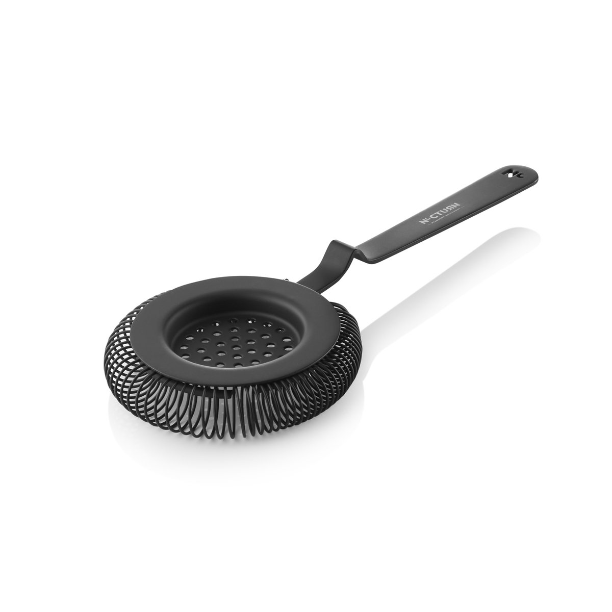 Barsieb NOCTURN mit Feder, Ø 8,5 cm, 20,5 cm, schwarz matt