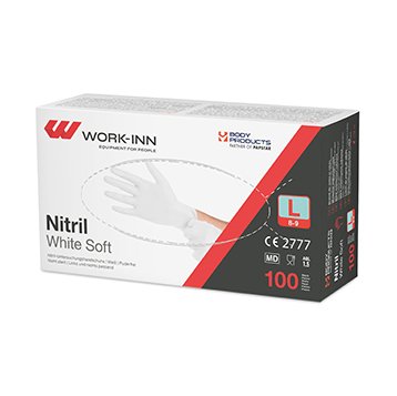 100 "WORK-INN/PS" Handschuhe Nitril puderfrei "White Soft" weiss Größe L 60000 "WORK-INN/PS" Handschuhe Nitril puderfrei "White Soft" weiss Größe L