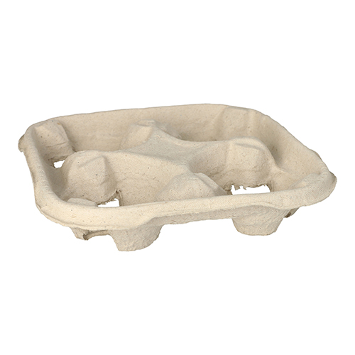 3080 Tragetabletts, Pappe "To Go" 4,7 cm x 22,4 cm x 22,4 cm natur für 4 Becher