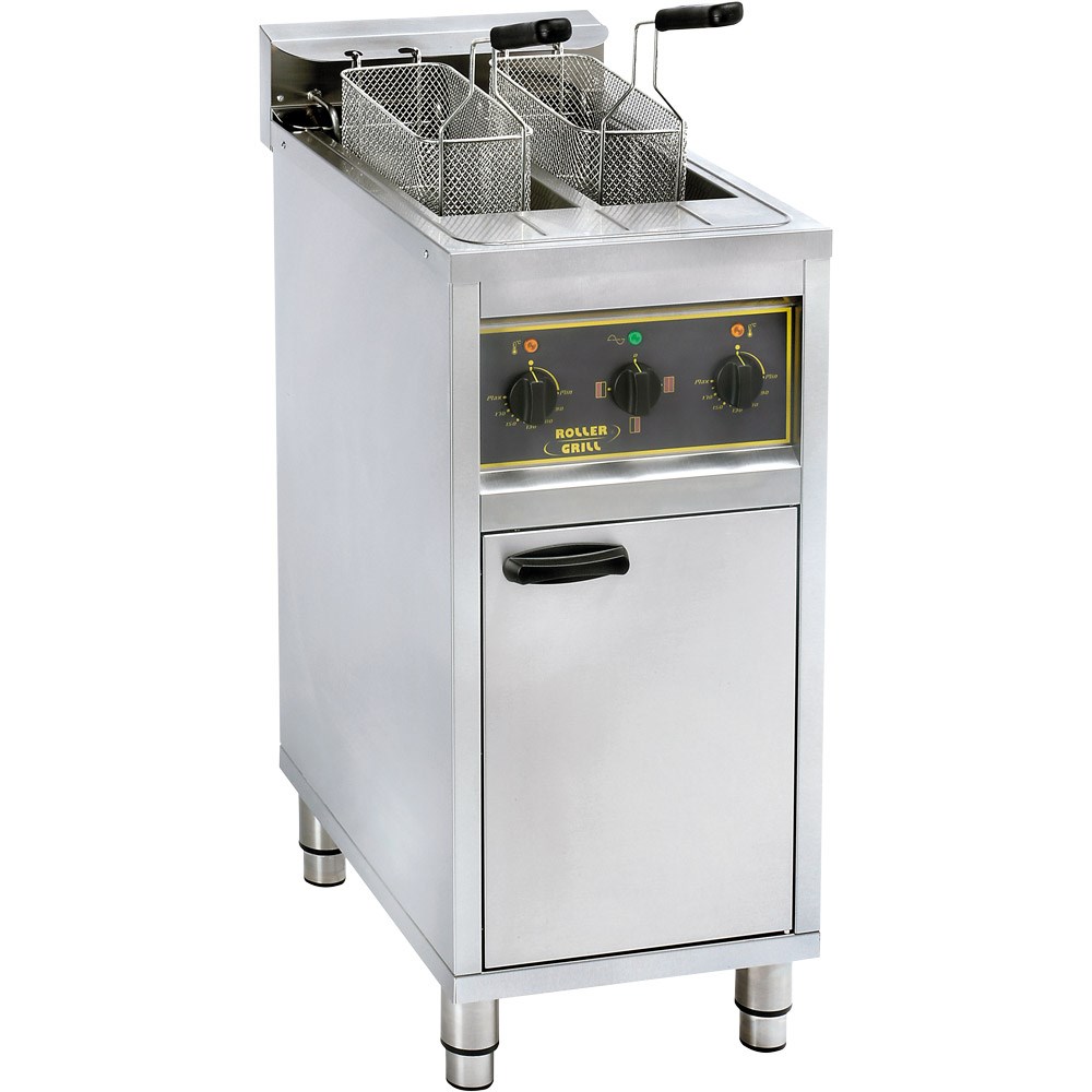 ROLLER GRILL Standfritteuse mit zwei Becken á 10 L, 400x600x980 (BxTxH), 2x 6 kW ROLLER GRILL Standfritteuse mit zwei Becken á 10 L, 400x600x980 (BxTxH), 2x 6 kW