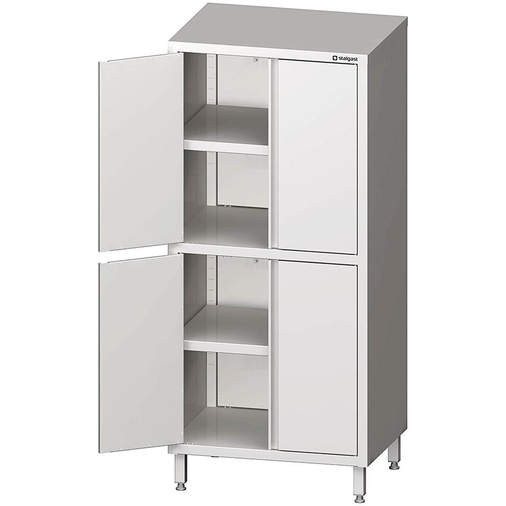 Hochschrank mit Flügeltüren, 1200x700x1800 mm, mit zwei Schrankräumen, verschweißt