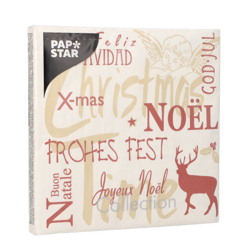 20 Servietten, 3-lagig 1/4-Falz 33 cm x 33 cm ! "Christmas Time" 21600 Servietten, 3-lagig 1/4-Falz 33 cm x 33 cm ! "Christmas Time"