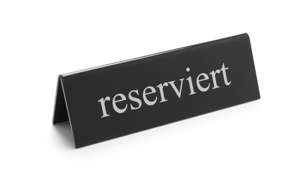 Tischschild Reserviert, HENDI, reserviert, 130x30x(H)38mm Tischschild Reserviert, HENDI, reserviert, 130x30x(H)38mm