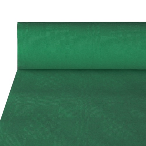 64 Papiertischtuch mit Damastprägung 50 m x 1 m dunkelgrün