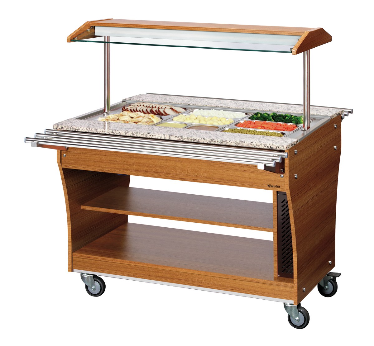Buffetwagen, warm, 3x 1/1GN Tablettrutsche, 1 Stück, 3x 1/1 GN