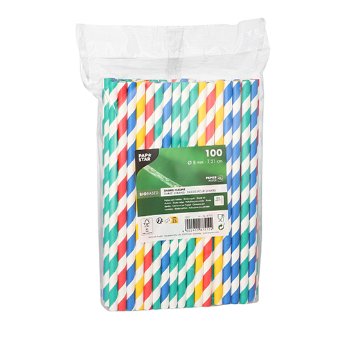 1000 Shake-Halme, Papier Ø 8 mm · 21 cm farbig sortiert "Stripes" 48000 Shake-Halme, Papier Ø 8 mm · 21 cm farbig sortiert "Stripes"