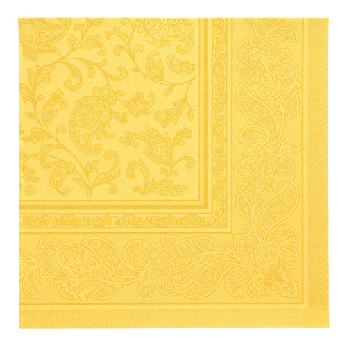 12000 Servietten "ROYAL Collection" 1/4-Falz 40 cm x 40 cm gelb "Ornaments"