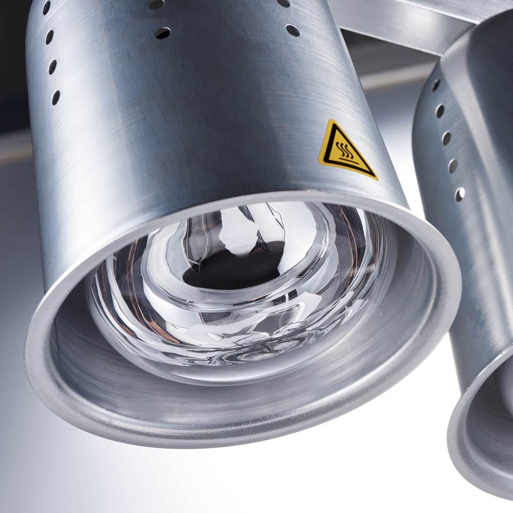 Doppel-Buffetwärmelampe, 0,5 kW, Abmessung 360 x 480 x 605 mm (BxTxH)