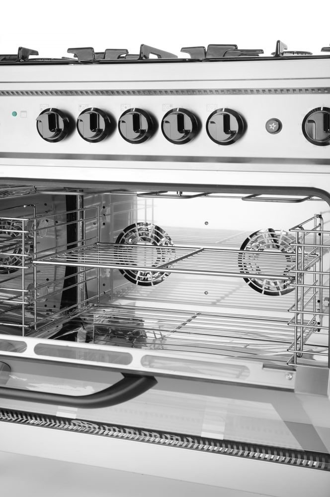 Gasherd - 5 Kochfelder mit Elektroofen, HENDI, Kitchen Line, Silber, 230V/2900W, 14,3kW, 900x653x(H)900mm