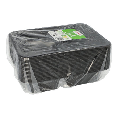 Mehrweg-Menüschalen PP 3-geteilt 4,5 cm x 22,7 cm x 17,8 cm schwarz Mehrweg-Menüschalen PP 3-geteilt 4,5 cm x 22,7 cm x 17,8 cm schwarz